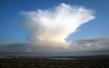 A thunderhead on the central plateau of Baffin Island in the Canadian Arctic