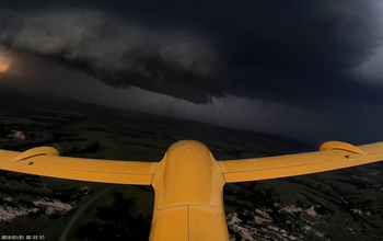TTwistor3 drone approaches supercell thunderstorm