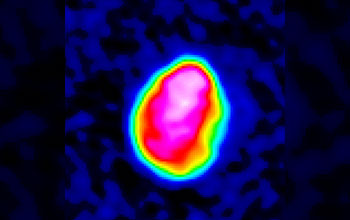 Image of millimeter-wavelength emissions from surface of asteroid
