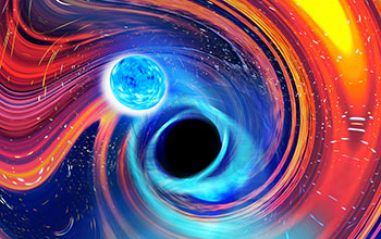 Artistic image inspired by black hole-neutron star merger