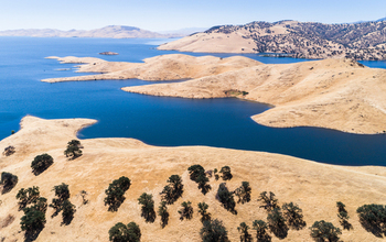 View of the San Luis Reservoir in Southern California.