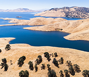 View of the San Luis Reservoir in Southern California.