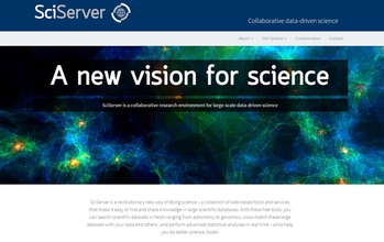 screenshot of the SciServer website