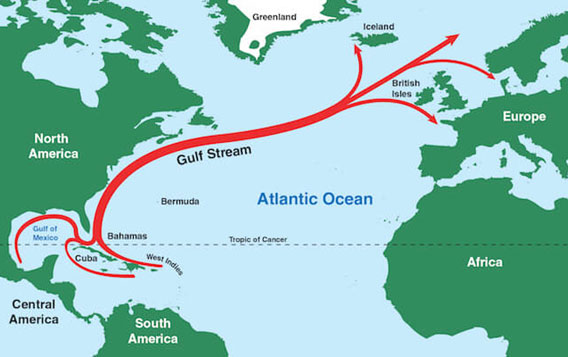 Scientists have revealed links between the migrating Gulf Stream and warming ocean waters.