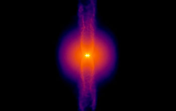 Rotating gas core collapsing and forming a central star