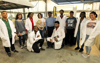 Student collaborators in the laboratory of Vijaya Rangari at Tuskegee University.