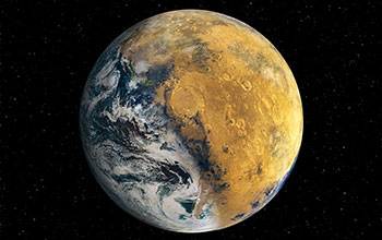 Artist's rendition of Mars with Earth-like surface water