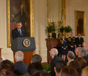 President Obama delivers remarks at the National Medals presentation.