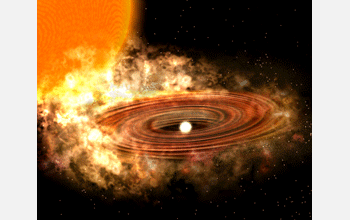 The accretion disk in the binary star system WZ Sagittae