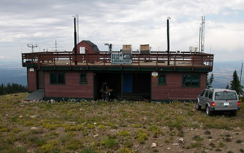 Photo of the Storm Peak Laboratory at the top of a peak near Steamboat Springs, Colorado.