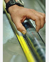 Photo of a sediment core.