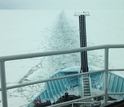 R/V Sikuliaq breaking through two feet of lake ice.