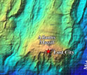 Map of the Atlantis Massif showing the location of its Lost City hydrothermal vents.