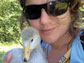 Jessica Meir with a bar-headed geese