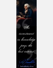 This bookmark announces the ben.clusty.com website and features Benjamin Franklin (by David Martin)