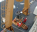 Instruments sample such factors as salinity and temperature of Arctic waters.