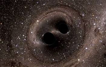 From a simulation of two black holes merging