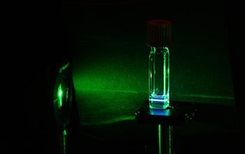 green lower-energy laser light goes through silicon quantum dots