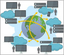 inforgraphic showing people, computers and the earth