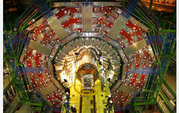 Photo of the Compact Muon Solenoid detector at the European laboratory CERN.