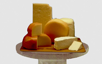 Variety of cheeses on a platter