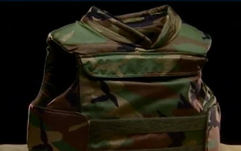Kevlar bullet proof vest in green and brown camouflage