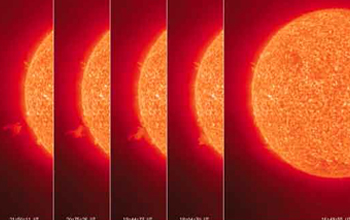 Images showing the Sun's outer atmosphere, or corona, and a jet of hot material.