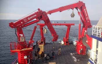 R/V <em>Sikuliaq</em> crew tests science handling systems on Lake Michigan.