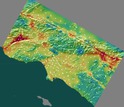 map for 336 sites in the Los Angeles region show regions of high and low hazard risk