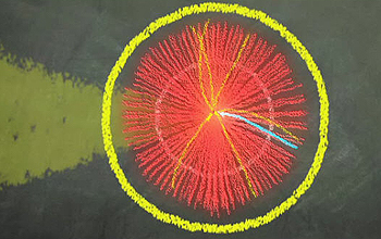 Illustration of a particle collision
