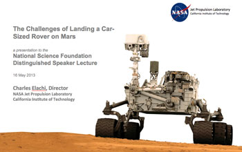 presentation slate showing the curiosity robot that landed on Mars