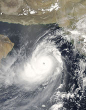 super-cyclonic storm Gonu over the Arabian Sea on June 4, 2007.