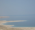 Photo of the west coast of the Dead Sea, Israel, at an elevation of 415 meters below sea level.