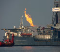 natural gas flaring captured at the ruptured Gulf of Mexico well.