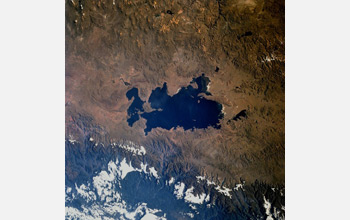 Lake Titicaca from space.