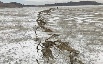 A ruptured fault in Searles Valley, California, after the 2019 Ridgecrest earthquakes.