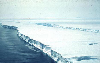 Photo of the Pine Island Glacier of Antarctica.