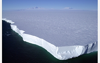 This iceberg is a fragment of a much larger one that broke away from the Ross Ice Shelf.