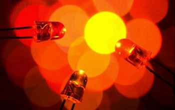 red LEDs, an energy-efficient light source becoming more widespread.