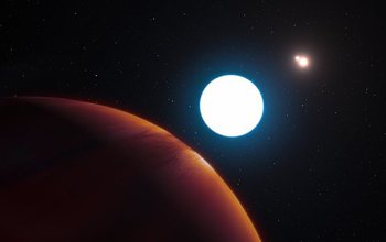 Artist's impression of a planet in a triple-star system discovered by a University of Arizona team.