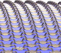 Low magnification SEM image of interconnected Si photodetector pixels and electronics on substrate.