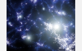 An artist's conception of the first stars in the universe