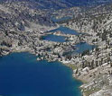 Aerial photo of the Sixty Lakes Basin of Kings Canyon National Park in the Sierra Nevada.