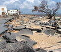 damaged road from storm surge at Bay St. Louis, Mississippi