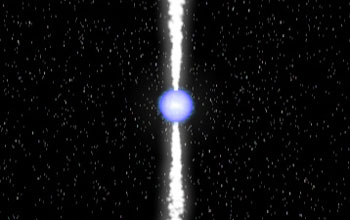 Animation of the process of detection of a distant gamma ray burst