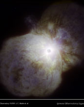The Eta Carinae star system, as imaged by the Gemini South Telescope in Chile