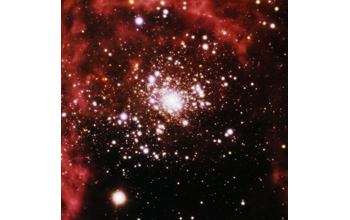 Single-pointing, three-band, near-infrared image of the star cluster and associate nebula R 136