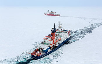 U.S. Coast Guard Cutter Healy and the German research icebreaker Polarstern