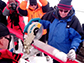 scientist Lonnie Thompson cuts an ice core