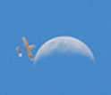 An AUAV crossing the crescent moon.
